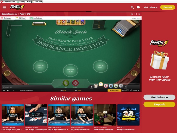 Pronto Live Casino screenshot 6