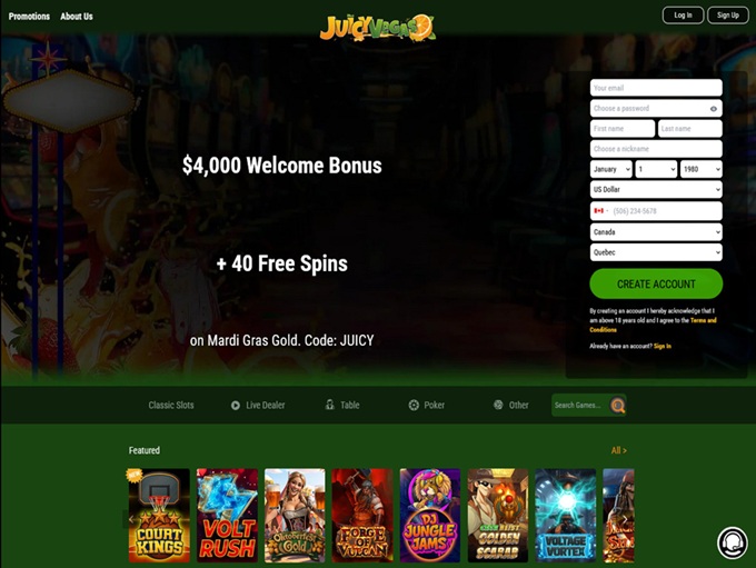 Juicy Vegas Casino lobby