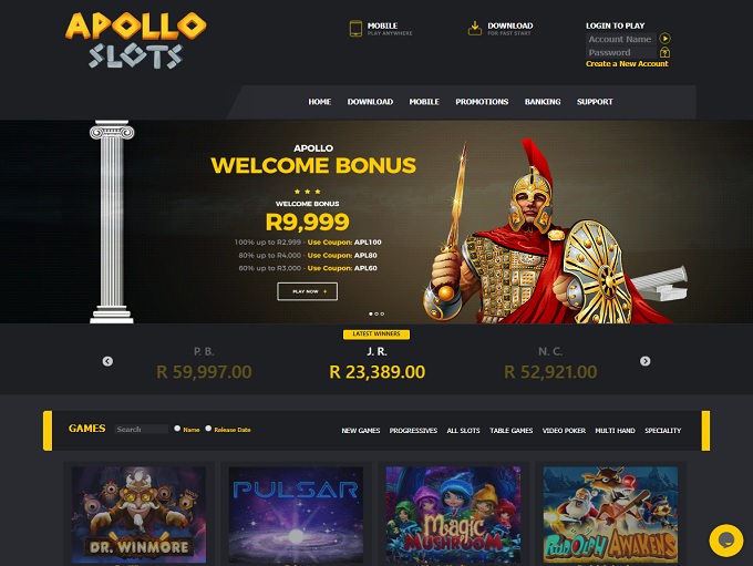 Apollo Slots lobby