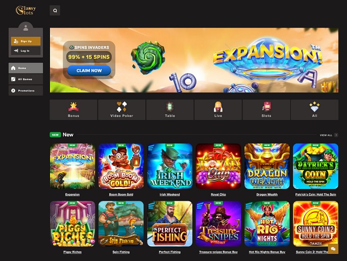 Classy Slots lobby