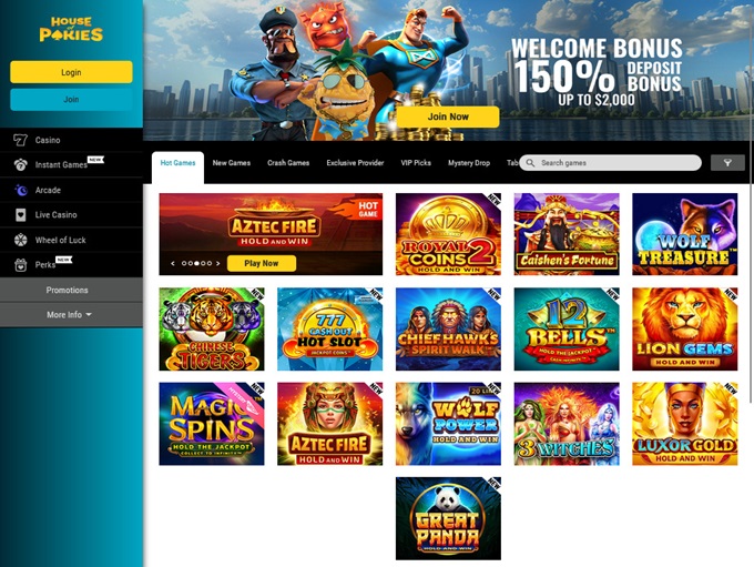 House Of Pokies lobby