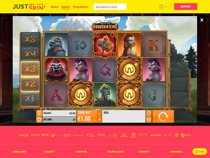Justspin Casino screenshot 4