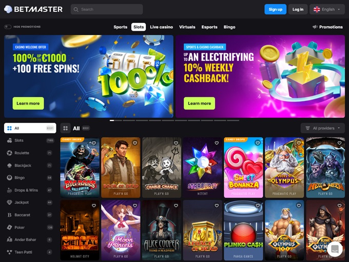 Betmaster Casino lobby