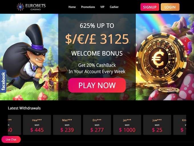 EuroBets Casino lobby