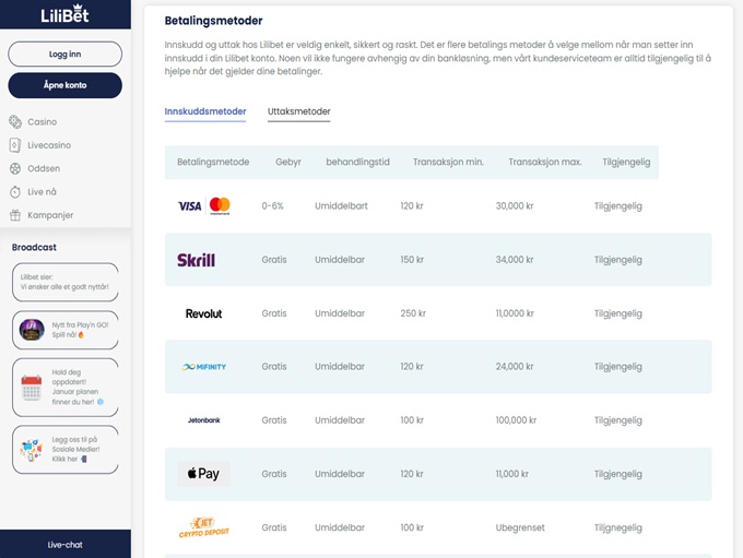 LiliBet Casino screenshot 3