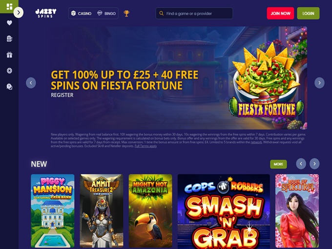 Jazzy Spins Casino lobby