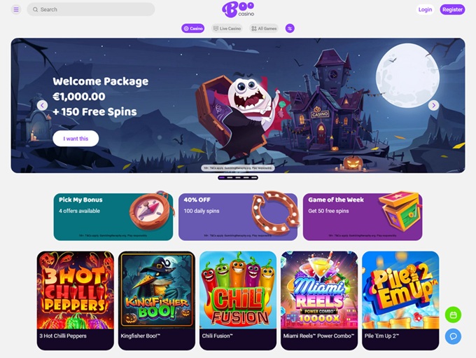 Boo Casino lobby