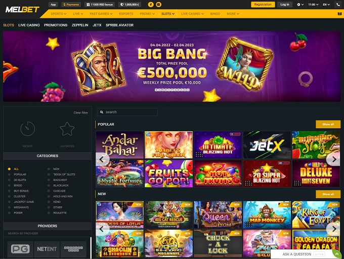MELBET Casino screenshot 1