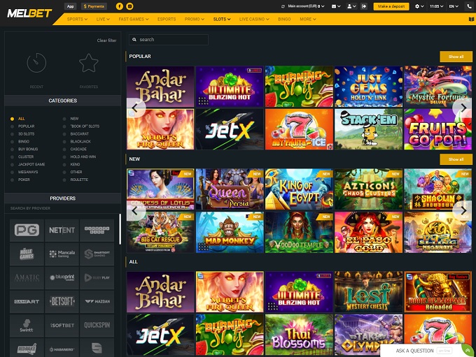 MELBET Casino screenshot 2