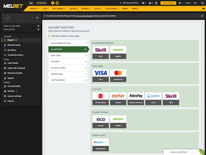MELBET Casino screenshot 3