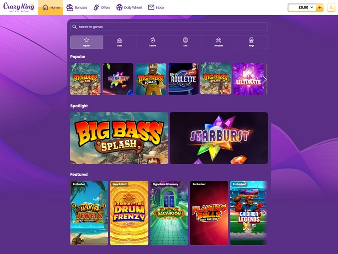 Crazy King Casino screenshot 2