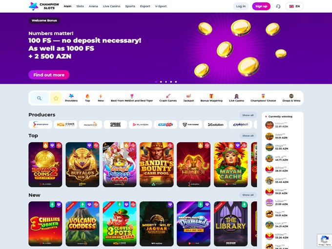Champion Slots Casino lobby