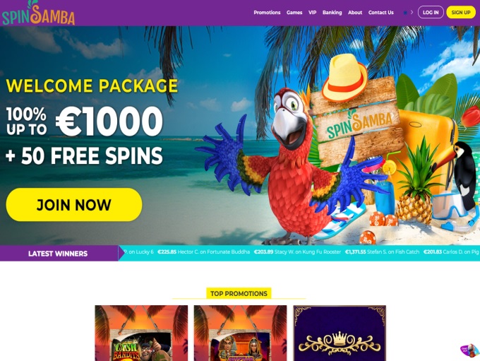 SpinSamba lobby