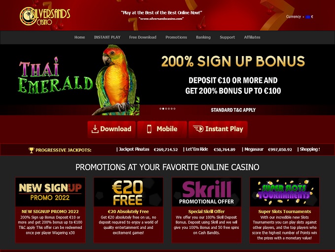 Silver Sands Casino EURO lobby