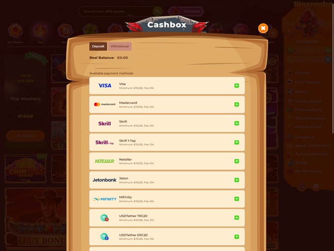Wazamba screenshot 3