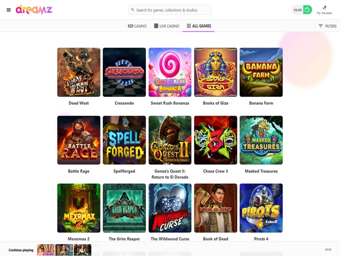Dreamz Casino screenshot 2