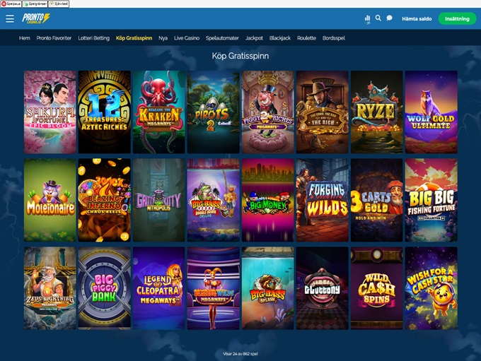 Pronto Casino screenshot 2