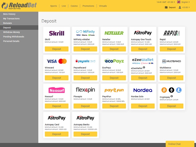 ReloadBet screenshot 3
