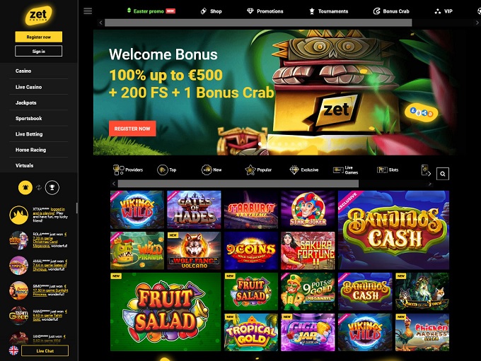 Zet Casino screenshot 1