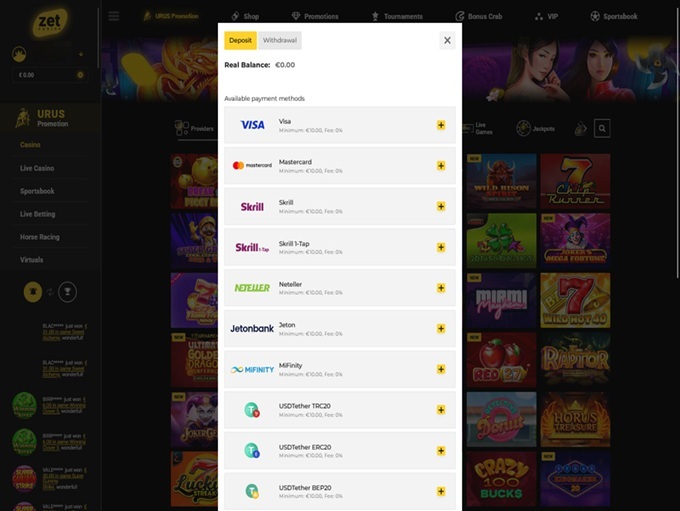 Zet Casino screenshot 3