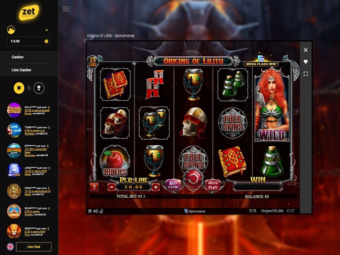 Zet Casino screenshot 5