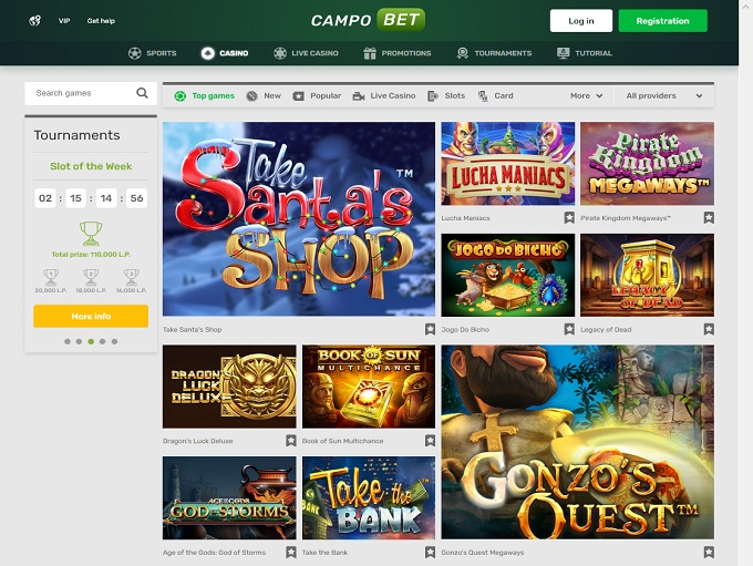 CampoBet Casino lobby