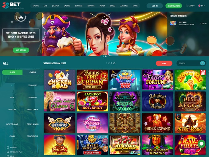 22Bet Casino lobby