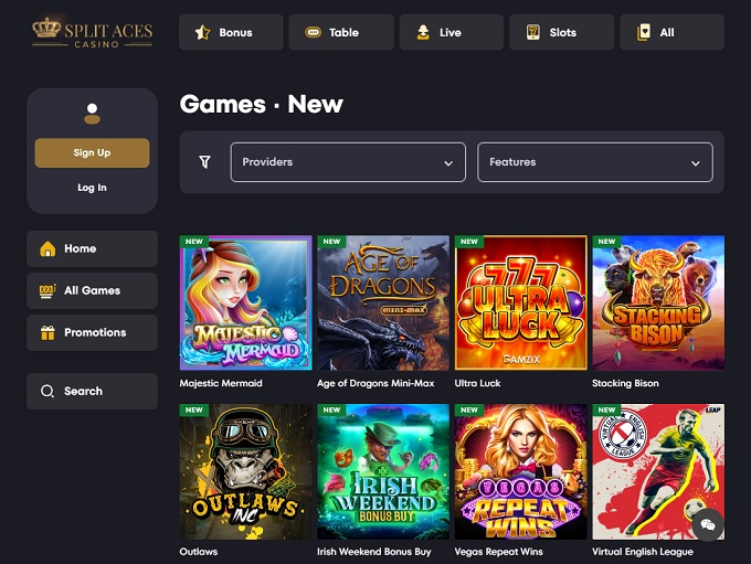 Split Aces Casino screenshot 2