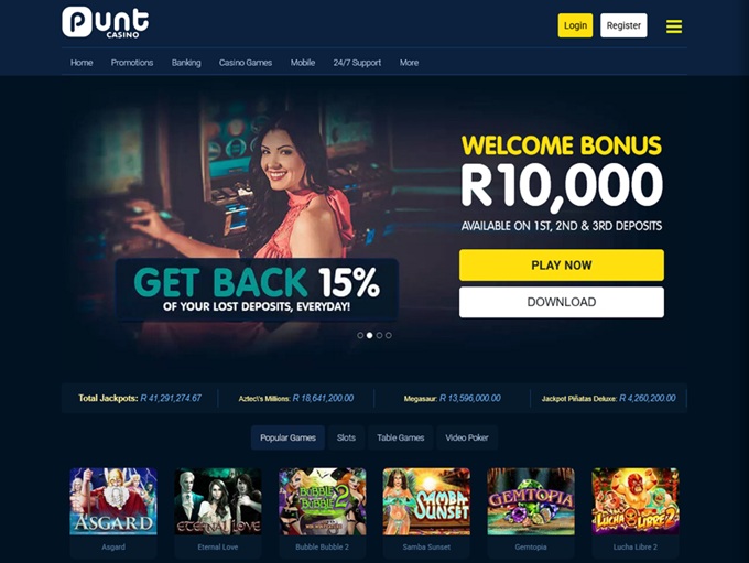 Punt Casino lobby