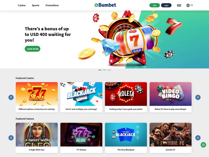 Bumbet Casino lobby
