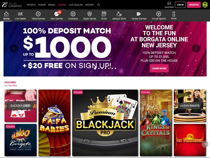Borgata Online Casino lobby