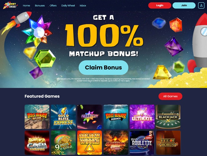 Rocket Slots lobby
