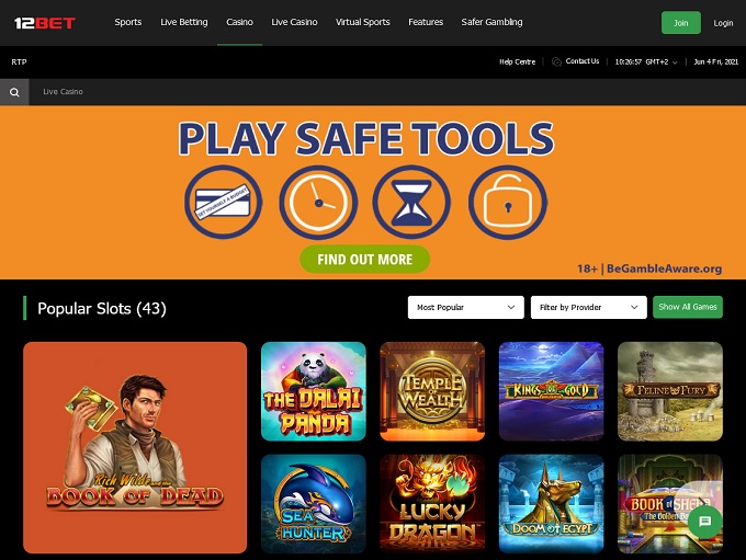 12BET Casino screenshot 1