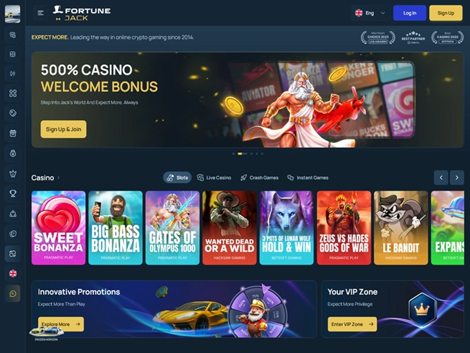 FortuneJack Casino lobby