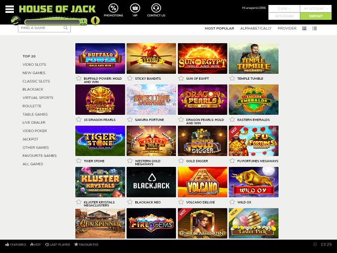 House of Jack Casino screenshot 2