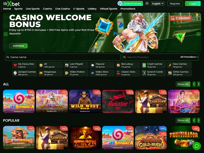 MrXbet Casino lobby
