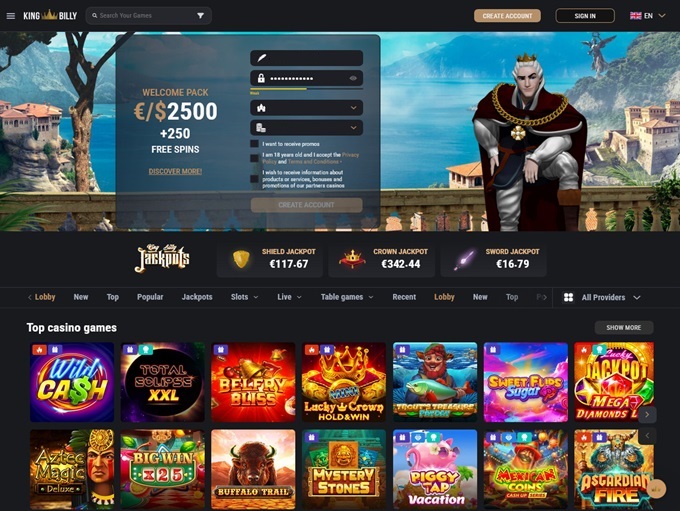 King Billy Casino screenshot 1