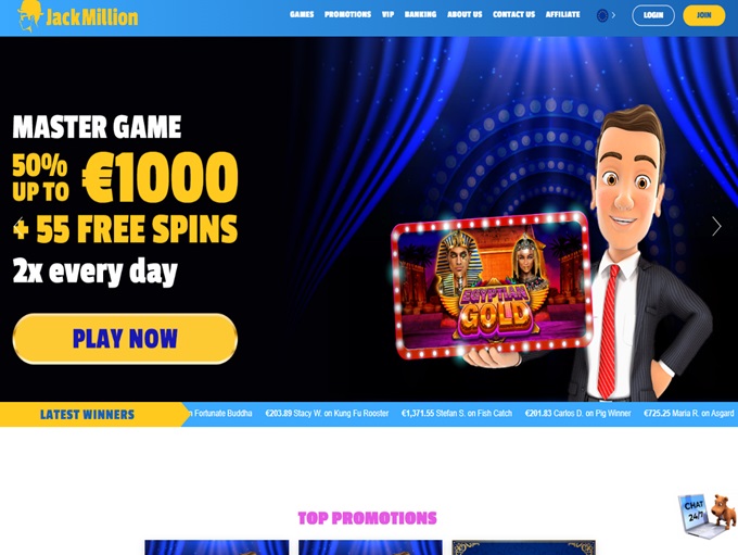JackMillion Casino lobby