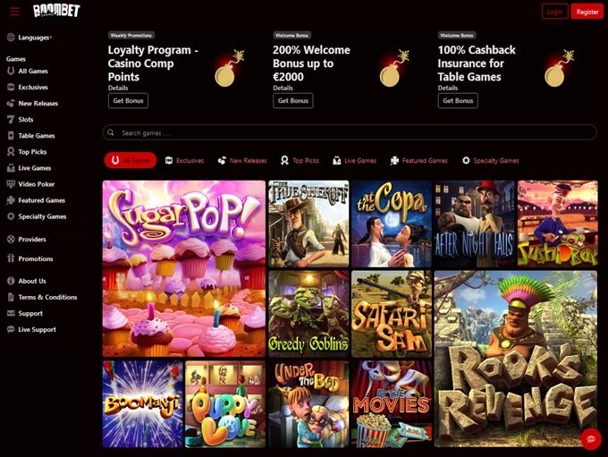 Boombet Casino lobby