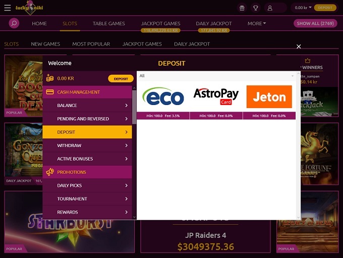 Lucky Niki Casino screenshot 3