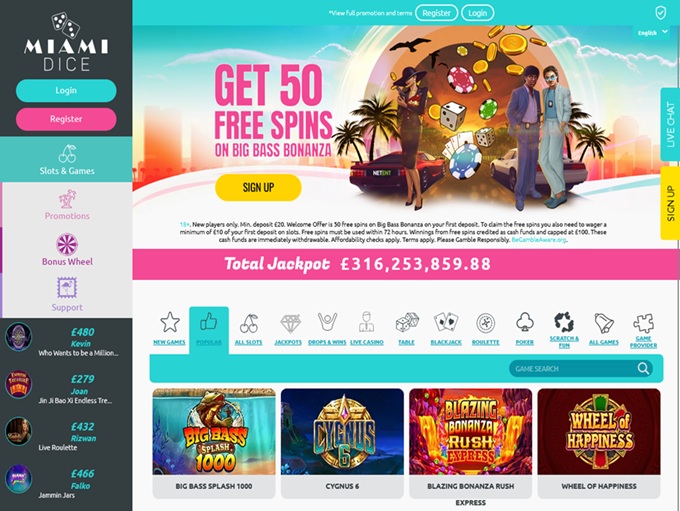 Miami Dice Casino lobby