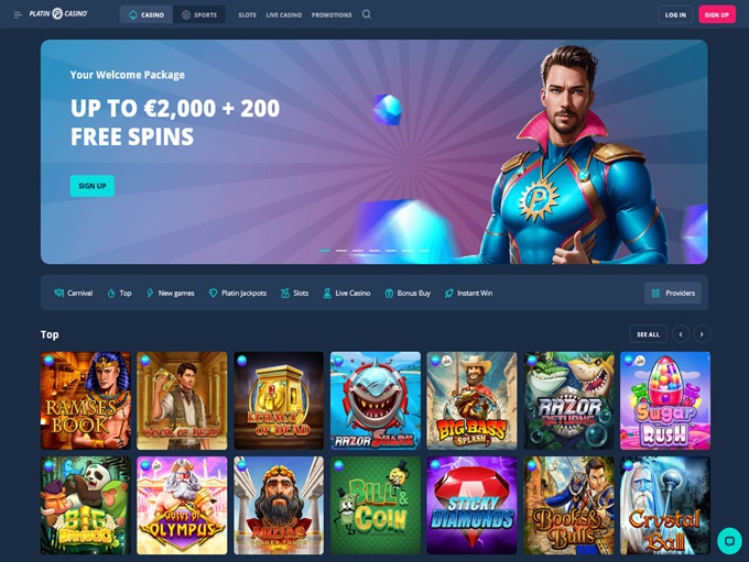 Platin Casino lobby