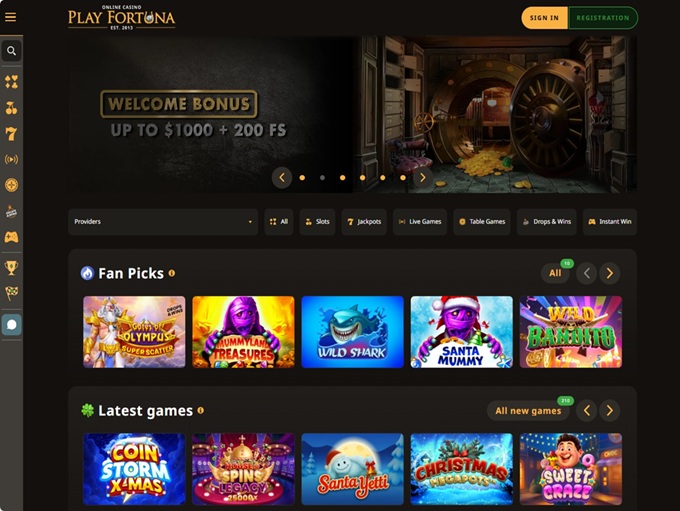 Play Fortuna Casino lobby