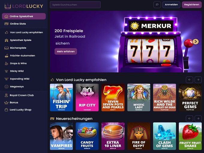 Lord Lucky Casino lobby