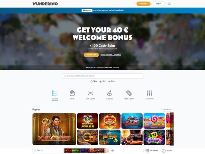 Wunderino Casino screenshot 1