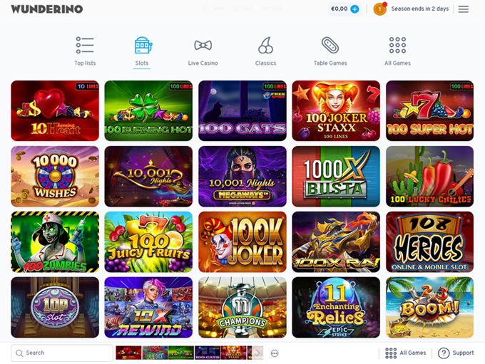 Wunderino Casino screenshot 2