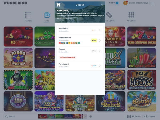 Wunderino Casino screenshot 3