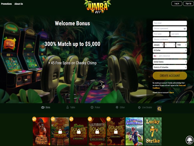 Jumba Bet Casino lobby