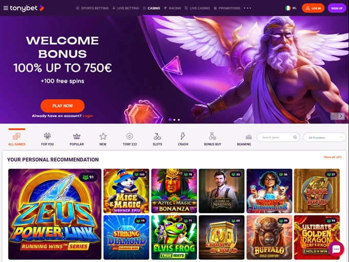 TonyBet Casino screenshot 1