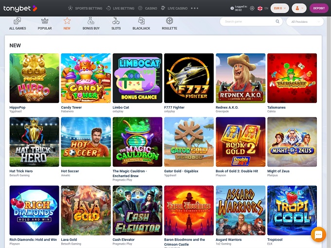 TonyBet Casino screenshot 2